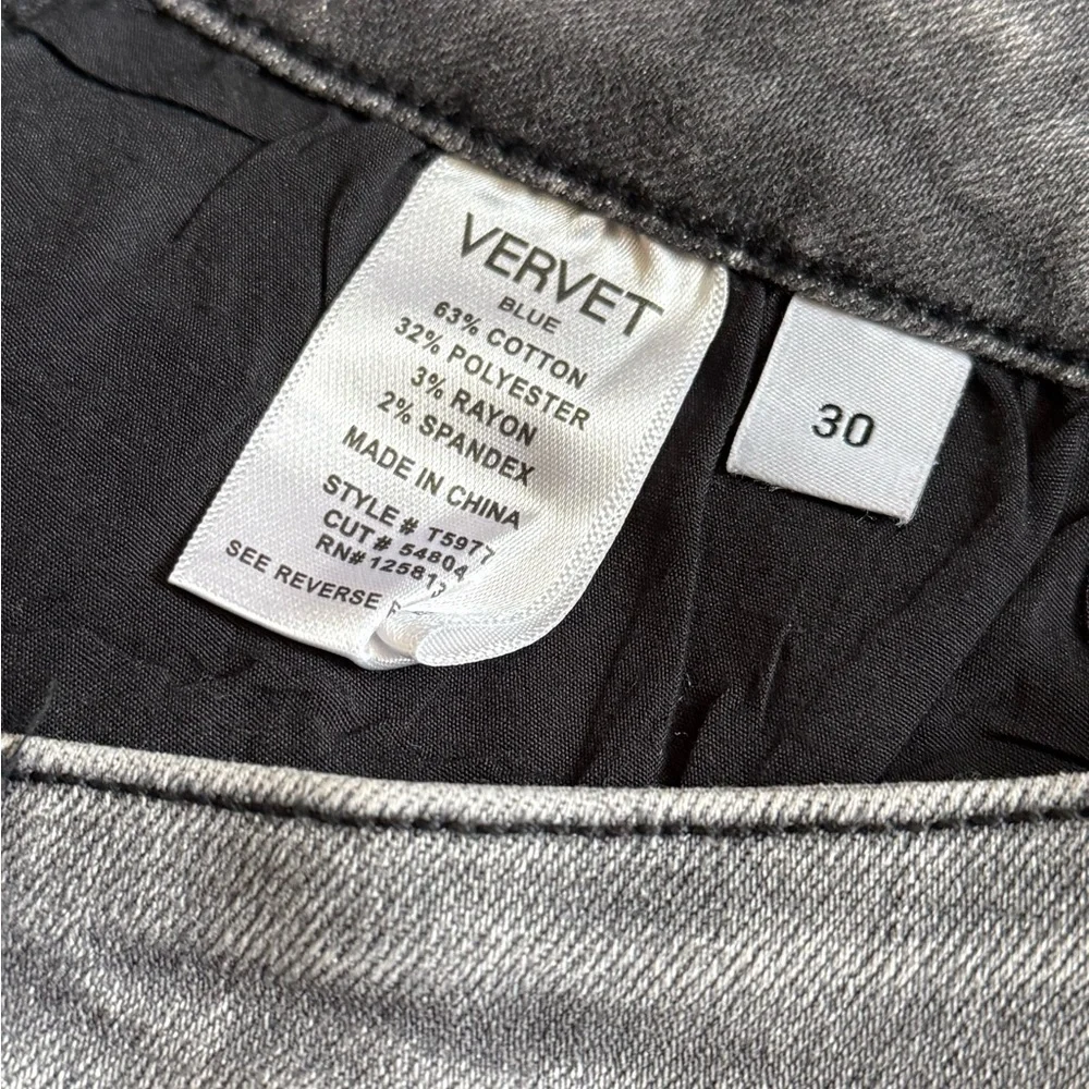 VERVET by Flying Monkey Blue Jeanne High-rise Stretch Slim Straight Gray Jeans - Picture 4 of 5